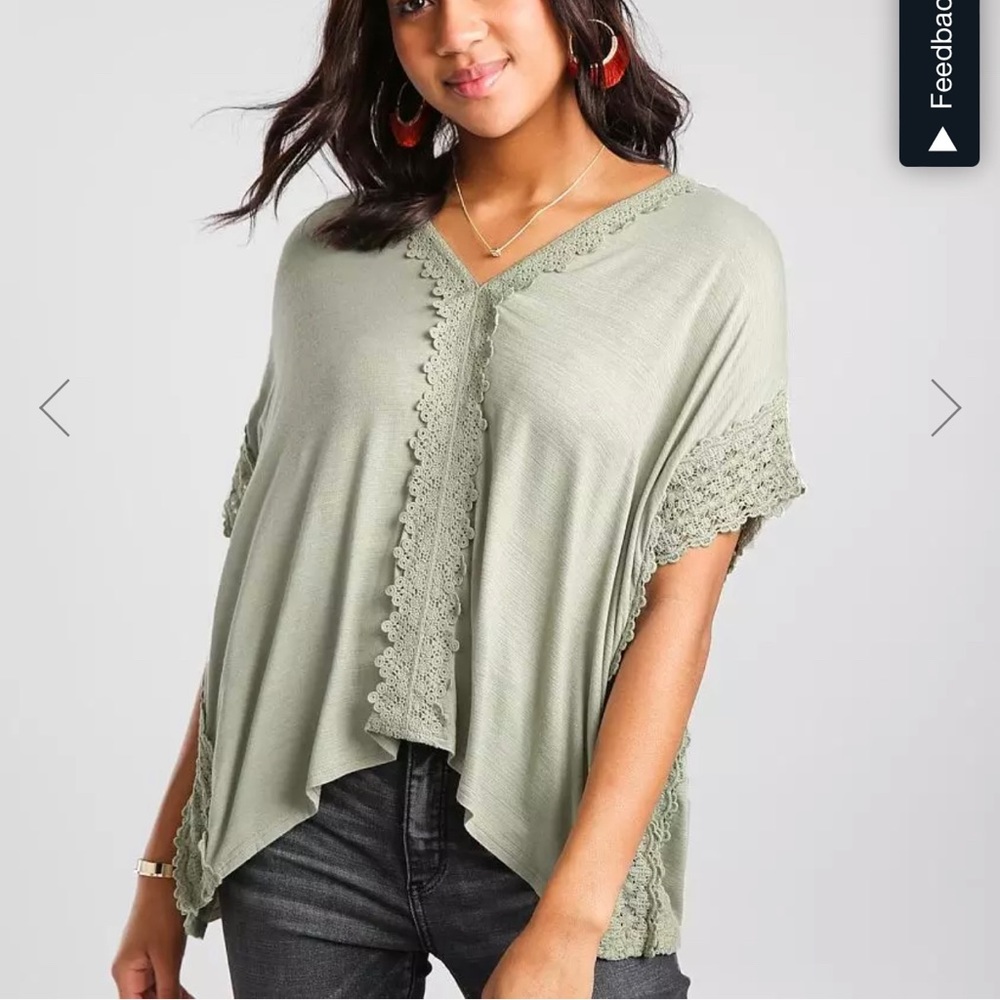 Lace appliqué top